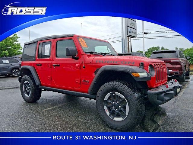 2022 Jeep Wrangler Unlimited Rubicon 4x4 in Firecracker Red Clearcoat — front three-quarter view