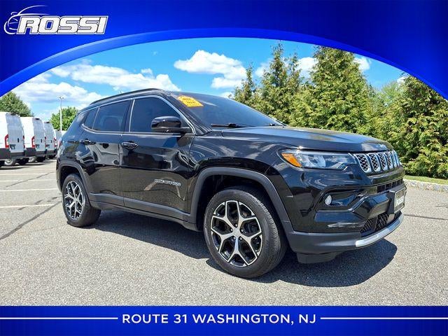 2024 Jeep Compass Limited 4x4 in Diamond Black Crystal Pearlcoat — front three-quarter view