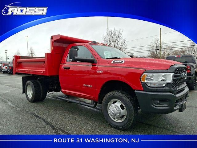 2022 RAM 3500 Chassis Cab Tradesman 4WD Reg Cab 60" CA 143.5" WB in Flame Red Clearcoat — front three-quarter view