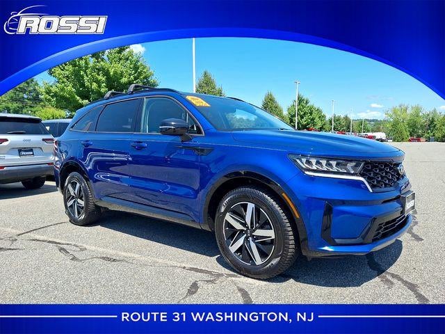 2021 Kia Sorento S FWD in Sapphire Blue — front three-quarter view