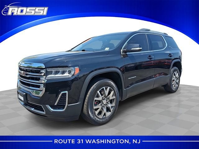 2023 GMC Acadia SLE in Ebony Twilight Metallic — front three-quarter view