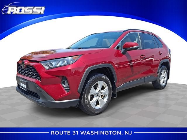 2019 Toyota RAV4 XLE in Red — front three-quarter view